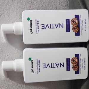 2 X Native Girl Scouts Coconut Caramel Shampoo 16.5 Oz Each